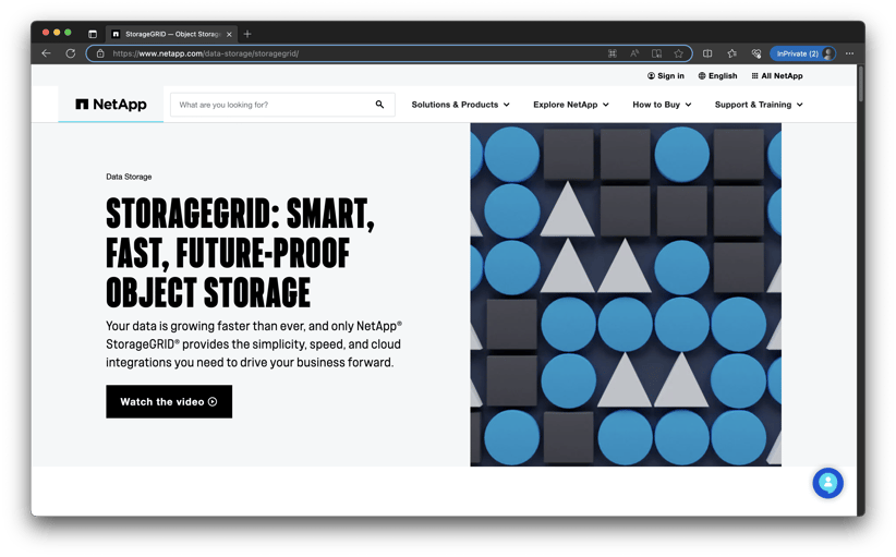 NetApp StorageGRID Web Page